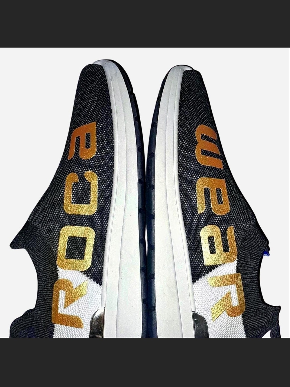 Rocawear Black White Sneakers with Gold Logo - Athletic Shoes
